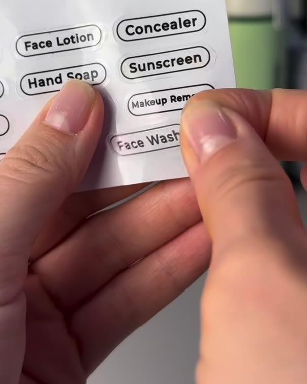 Stickervel om de flesjes te labelen